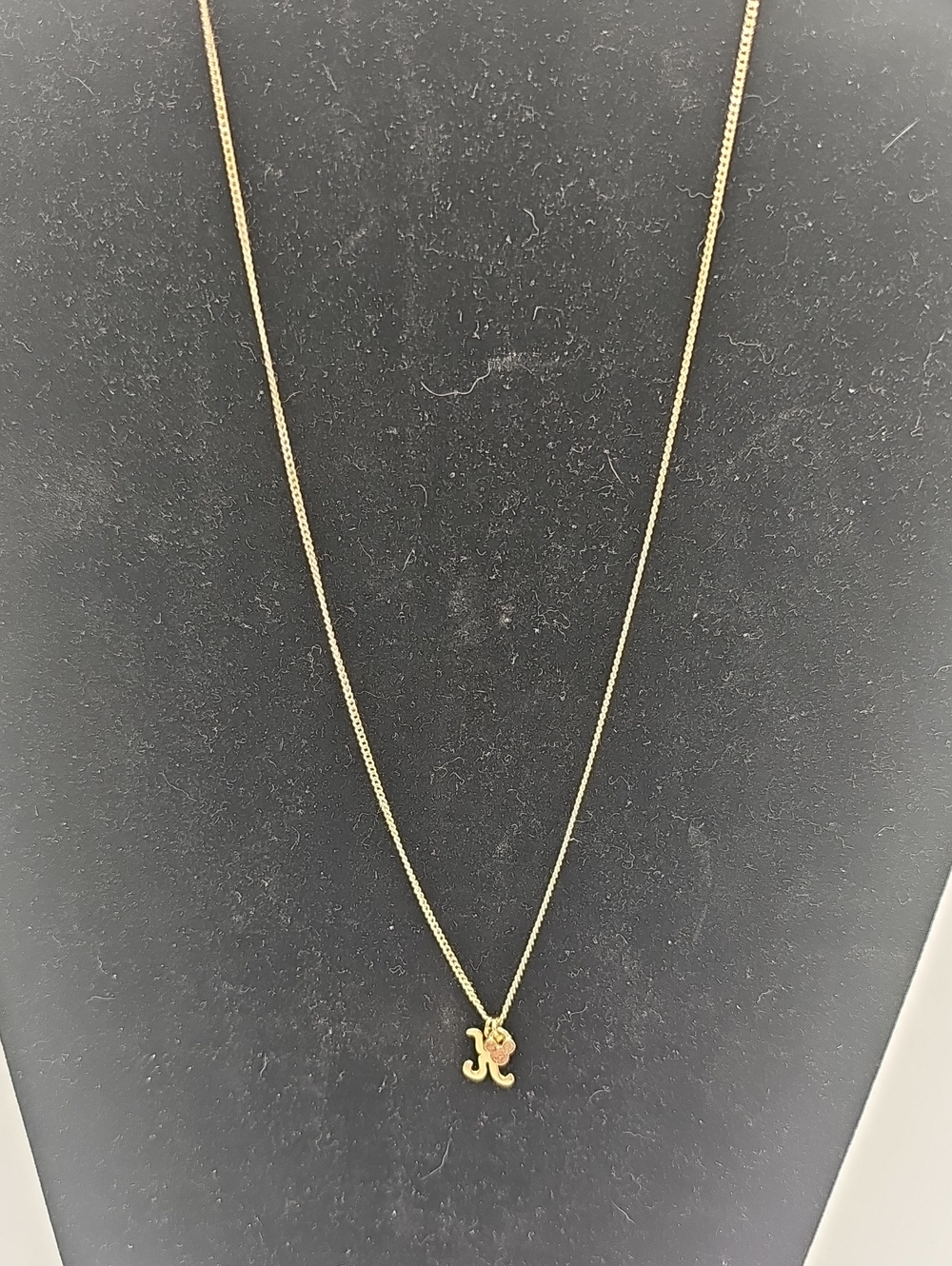 Gold Initial K Disney Necklace with Disne Accent Charm
